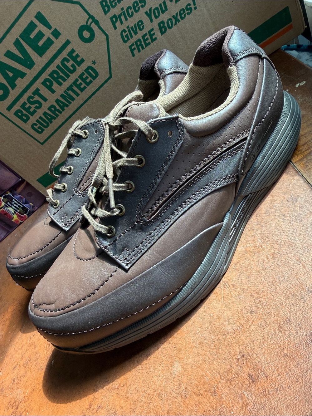 P. W. Minor Brown Leather Lace-Up Shoes - size 9.5 2W (Wide)